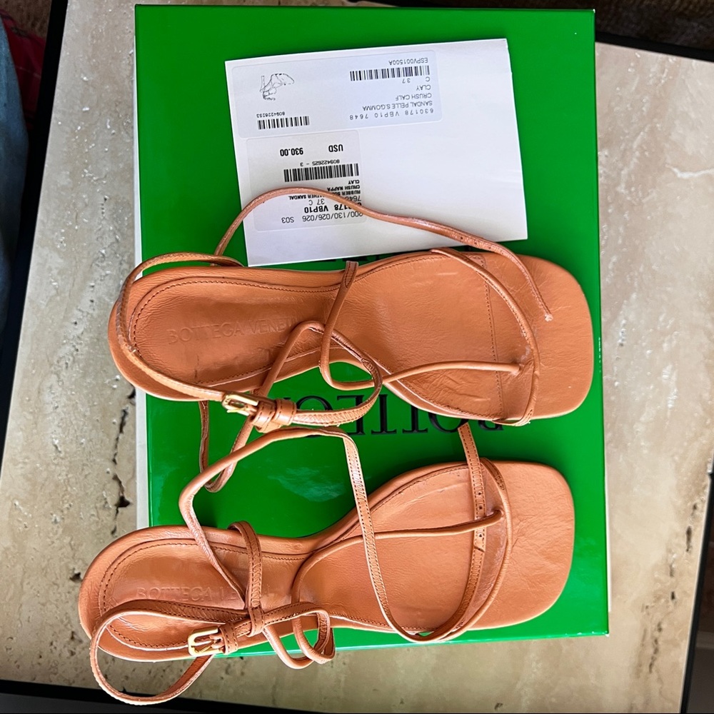 BOTTEGA VENETA THE LINE SANDALS in Clay